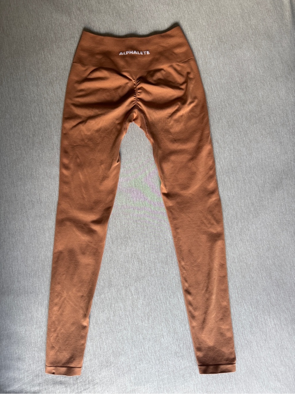Alphalete Amplify Scrunch Seamless Leggings Brown Size Small S